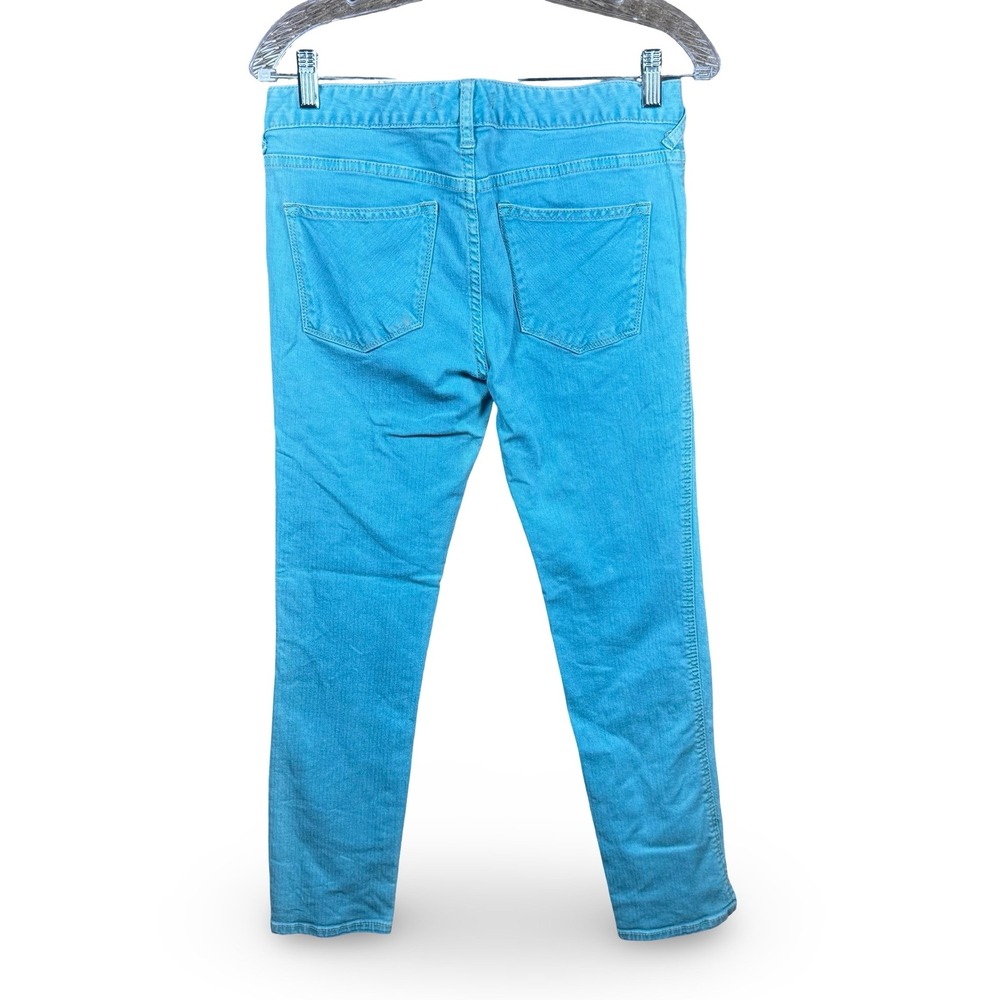 Free People Teal Skinny Cropped Jeans 28 Women's Turquoise Herringbone Slim Leg - Picture 2 of 7